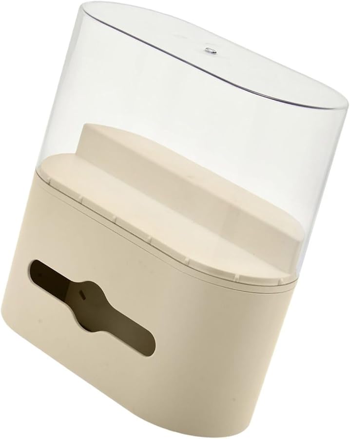 صندوق المناديل الحديث الكريمي مع تخزين مخفي وحامل جهاز التحكم عن بُعد لديكور غرفة المعيشة - Image 1